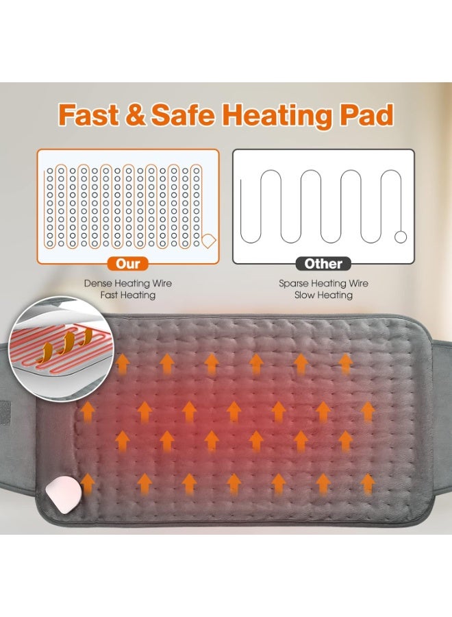 حزام تدفئة كهربائي بطول إضافي (1.26 متر × 30 سم) - 6 مستويات حرارة و4 خيارات للمؤقت - مزود بشريط فيلكرو للتثبيت حول الجسم - يدعم العلاج بالحرارة الرطبة - Image 4
